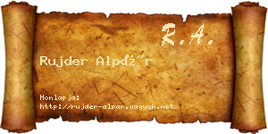 Rujder Alpár névjegykártya